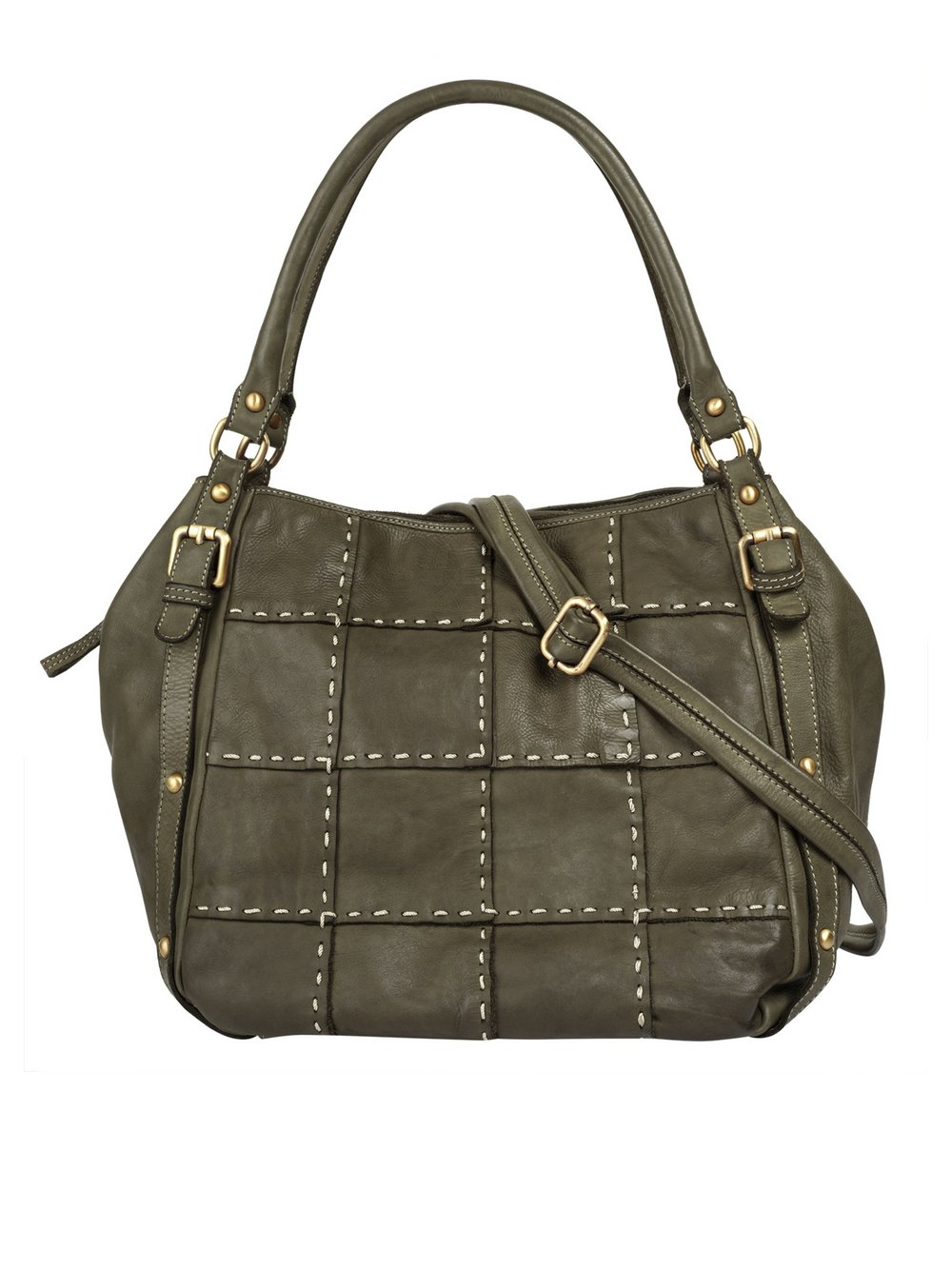 Thumbnail - Samantha Look Shopper Damen Leder grün kariert, ONE SIZE