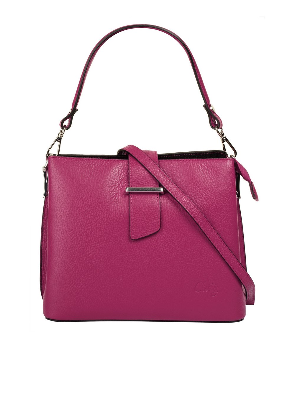 Cluty Handtasche Damen Leder rosa, ONE SIZE