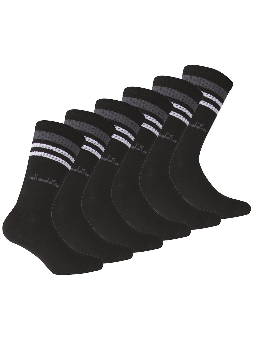 Diadora Socken 6er Pack Damen Baumwolle schwarz gemustert, 43-46