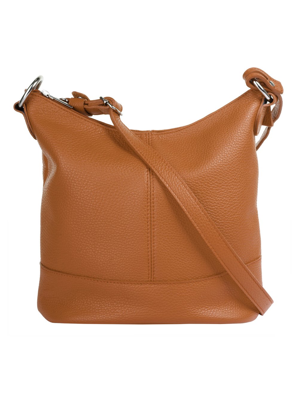 Thumbnail - Cluty Umhängetasche Damen Leder braun, ONE SIZE