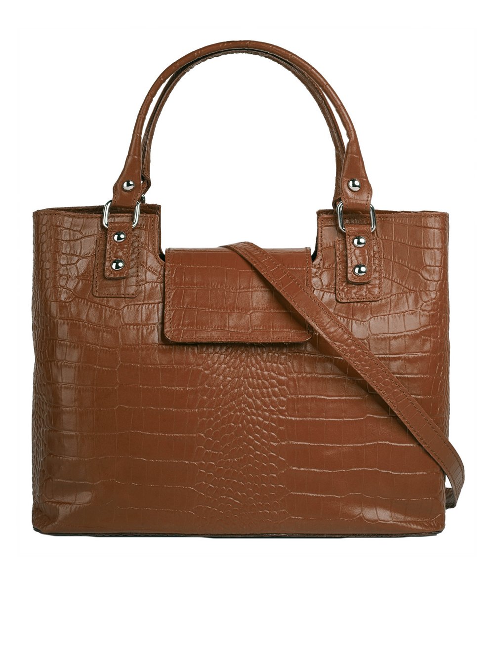 Thumbnail - Cluty Handtasche Damen Leder braun gemustert, ONE SIZE