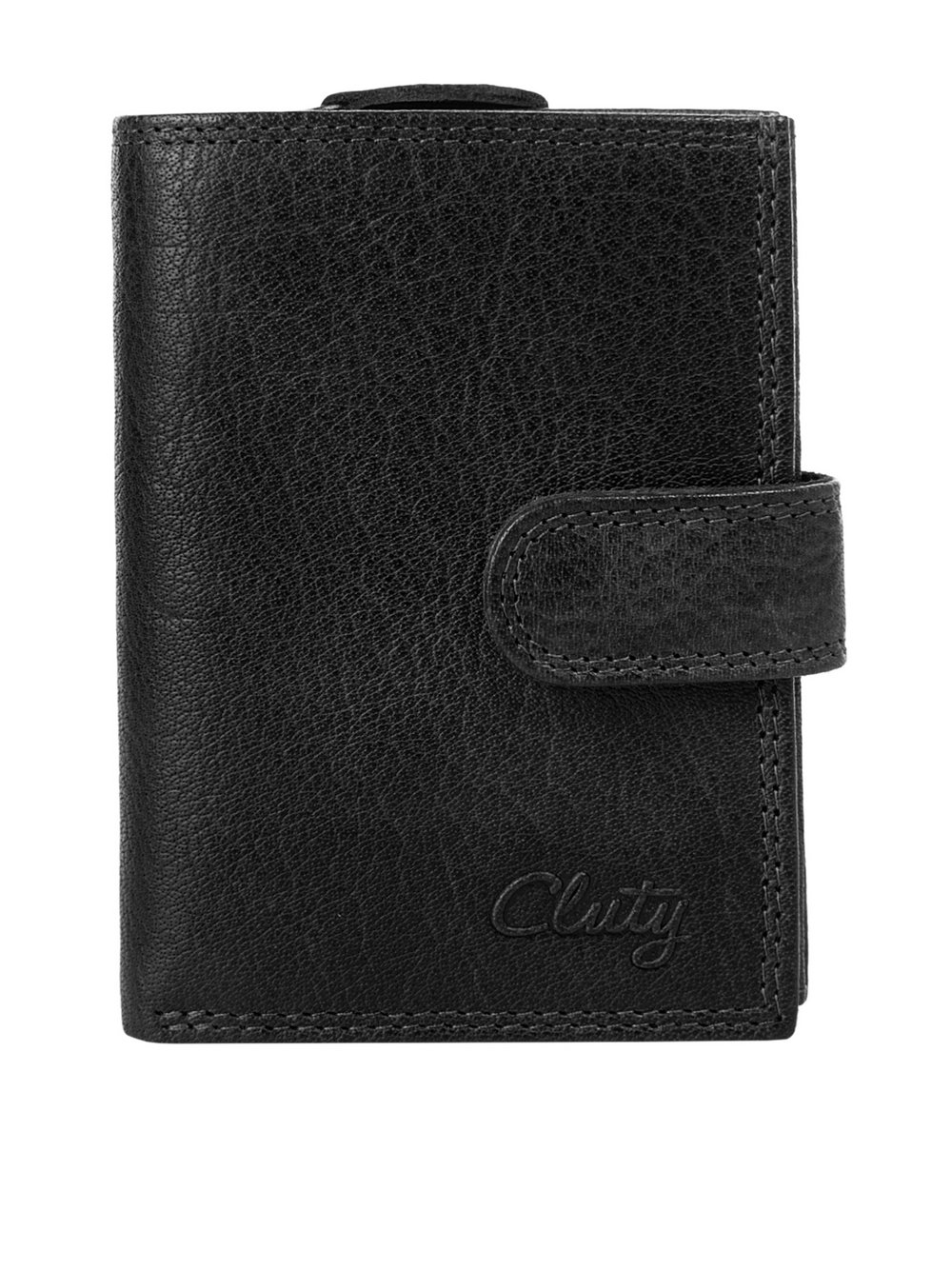 Thumbnail - Cluty Geldbörse Damen Leder schwarz, ONE SIZE