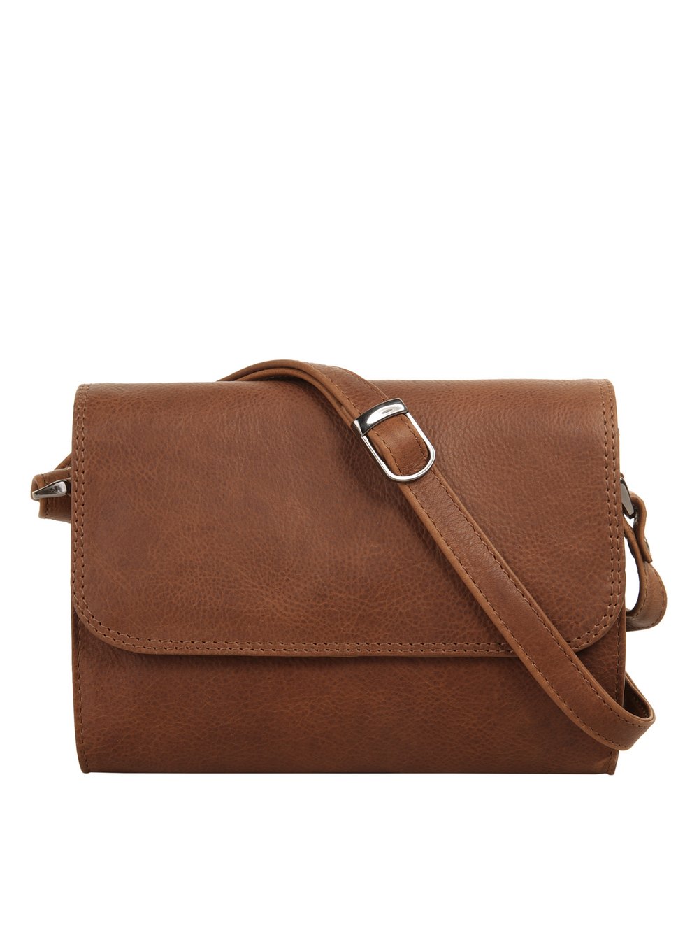 Thumbnail - Cluty Umhängetasche Damen Leder braun, ONE SIZE