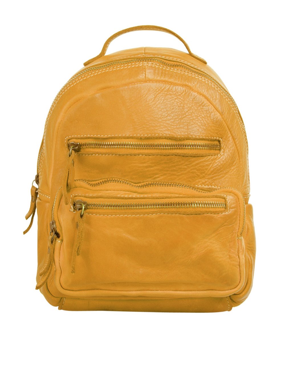 Thumbnail - Cluty Rucksack Damen Leder gelb, ONE SIZE