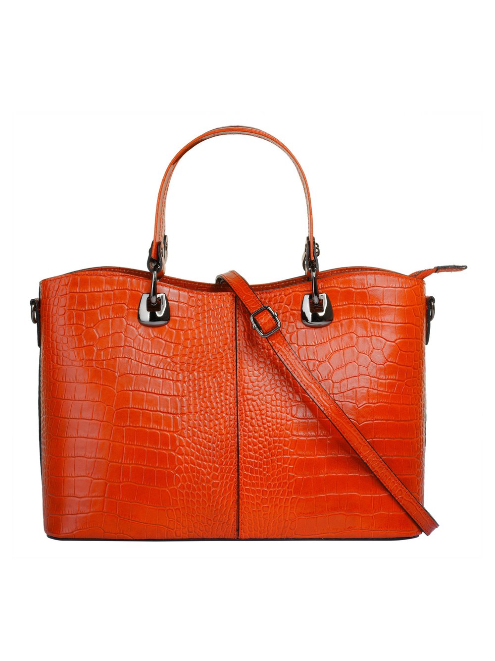 Thumbnail - Cluty Handtasche Damen Leder orange, ONE SIZE