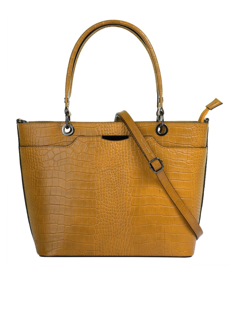 Thumbnail - Cluty Handtasche Damen Leder gelb, ONE SIZE