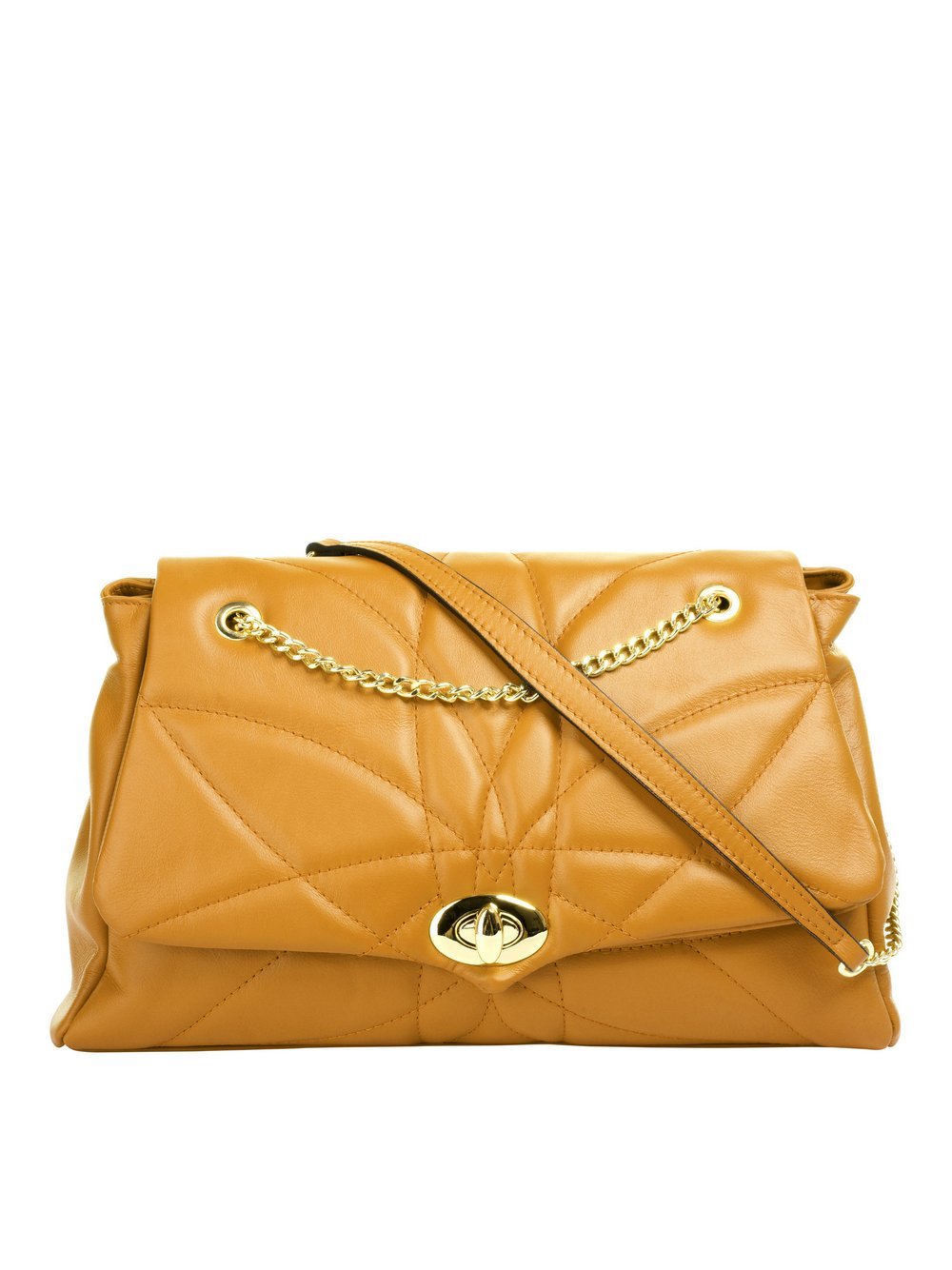 Cluty Umhängetasche Damen Leder gelb, ONE SIZE