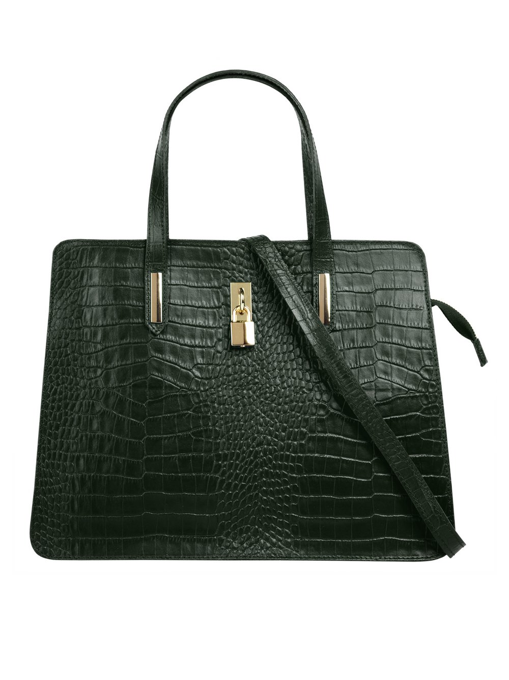 Thumbnail - Cluty Handtasche Damen Leder grün, ONE SIZE