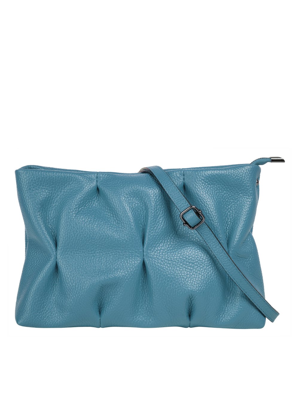 Cluty Umhängetasche Damen Leder blau, ONE SIZE