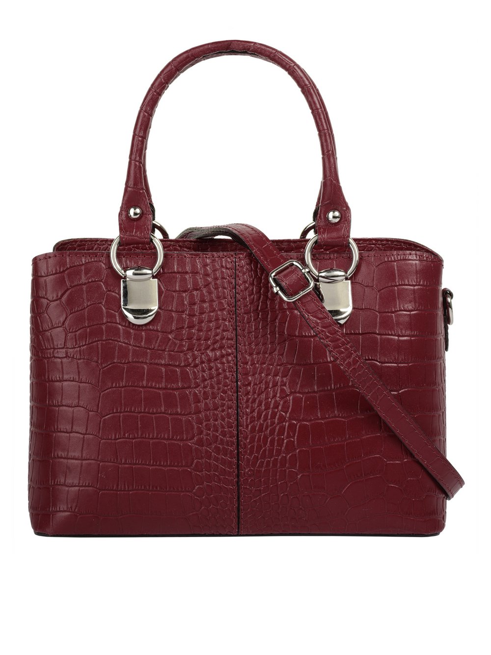 Thumbnail - Cluty Umhängetasche Damen Leder rot gemustert, ONE SIZE