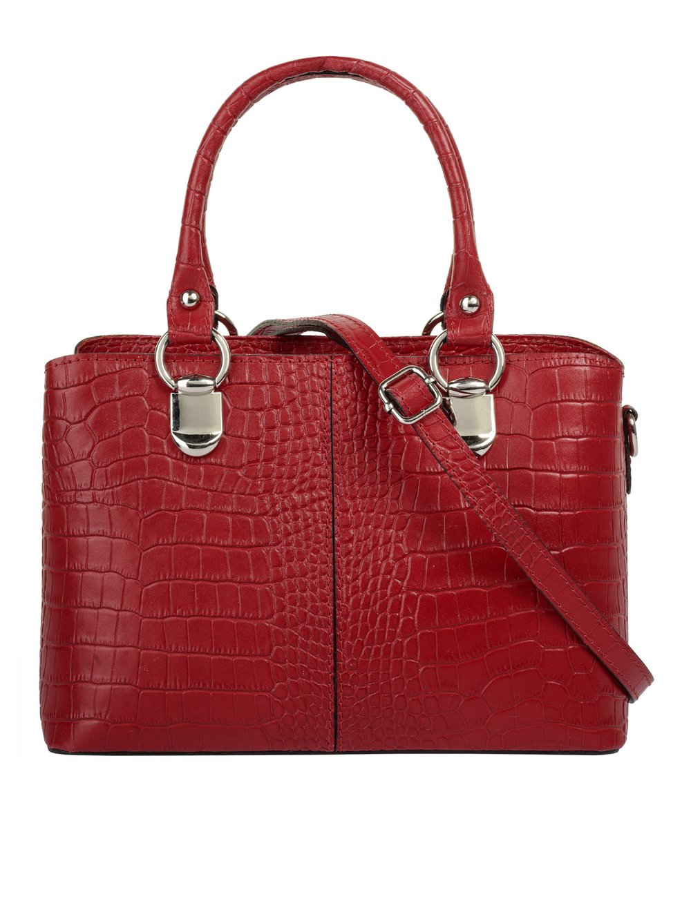 Thumbnail - Cluty Umhängetasche Damen Leder rot gemustert, ONE SIZE
