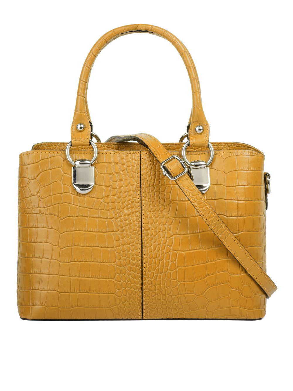 Thumbnail - Cluty Umhängetasche Damen Leder gelb gemustert, ONE SIZE