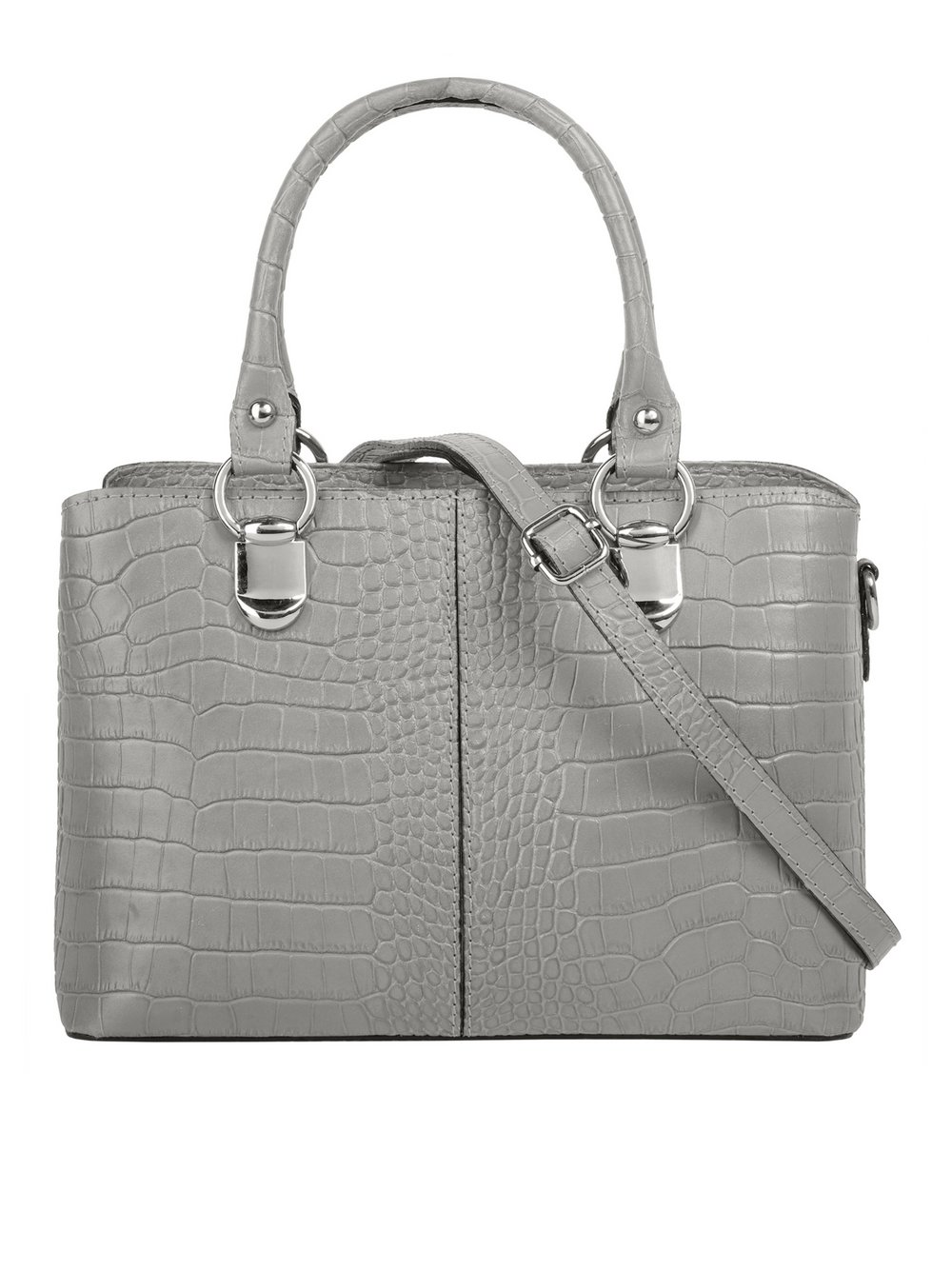 Thumbnail - Cluty Umhängetasche Damen Leder grau gemustert, ONE SIZE