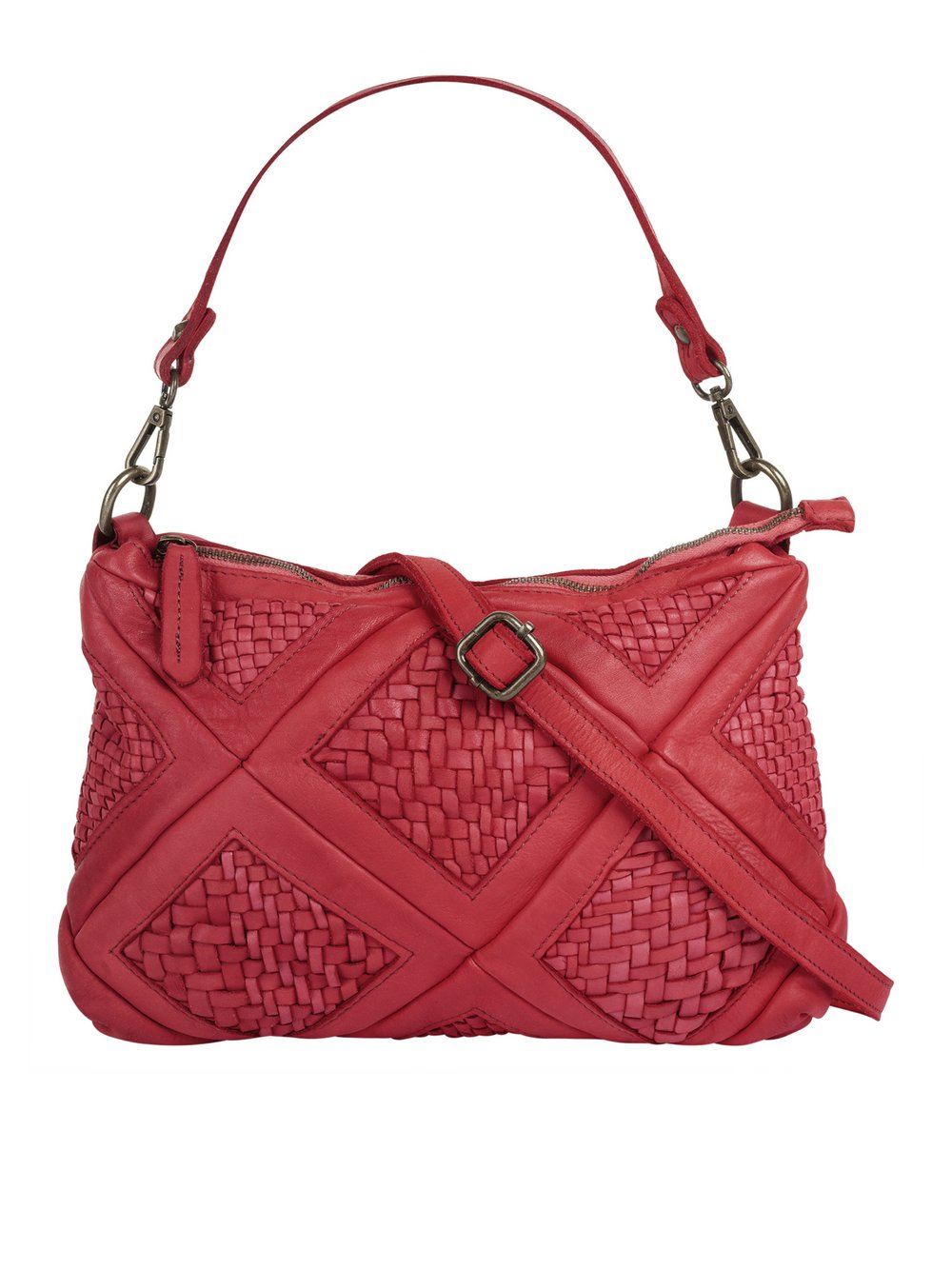 Thumbnail - Samantha Look Umhängetasche Damen Leder rot gemustert, ONE SIZE