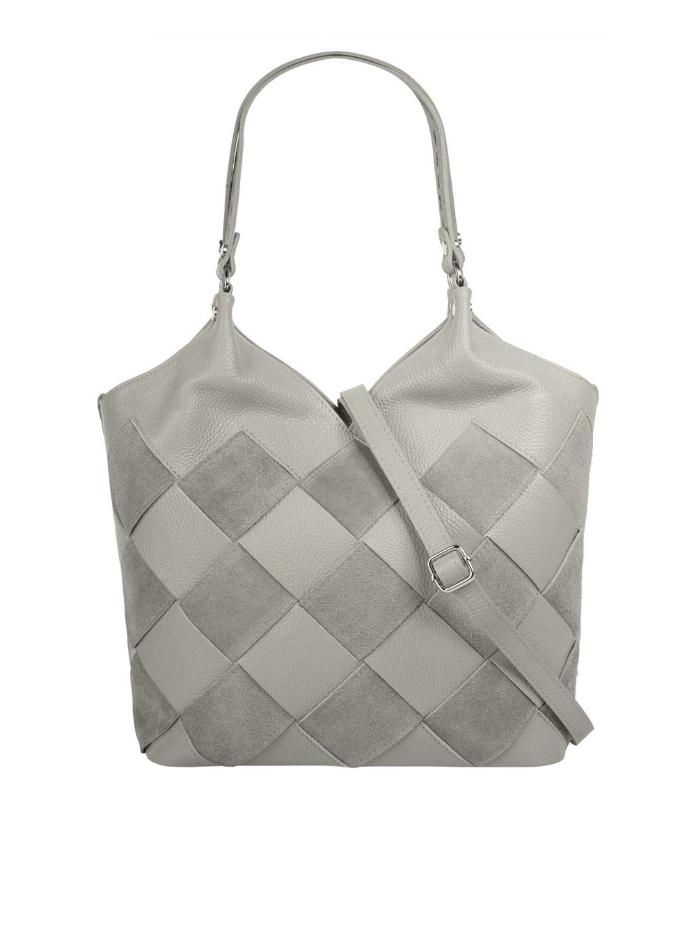 Thumbnail - Samantha Look Shopper Damen Leder grau gemustert, ONE SIZE