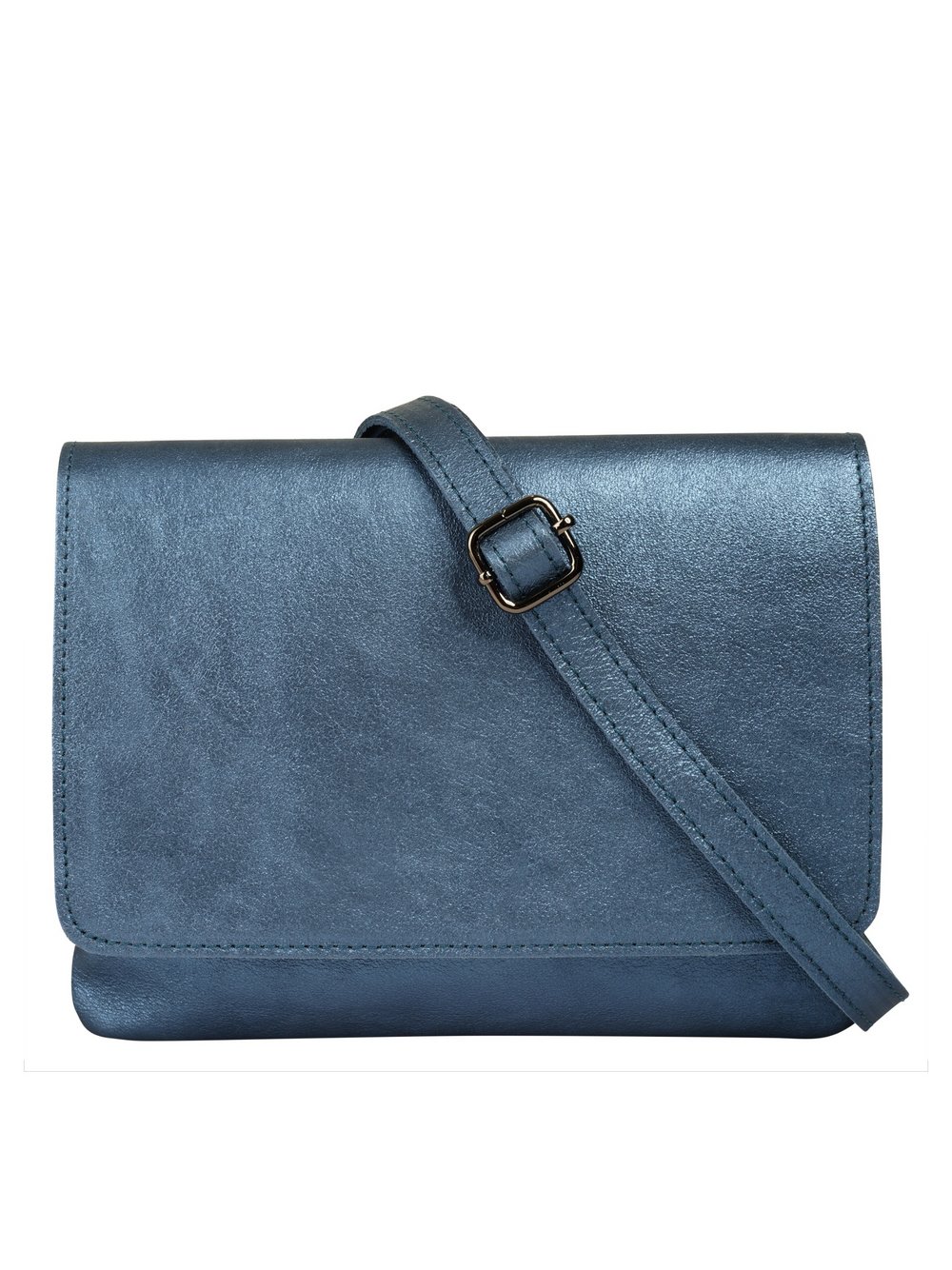 Thumbnail - Cluty Umhängetasche Damen Leder blau, ONE SIZE