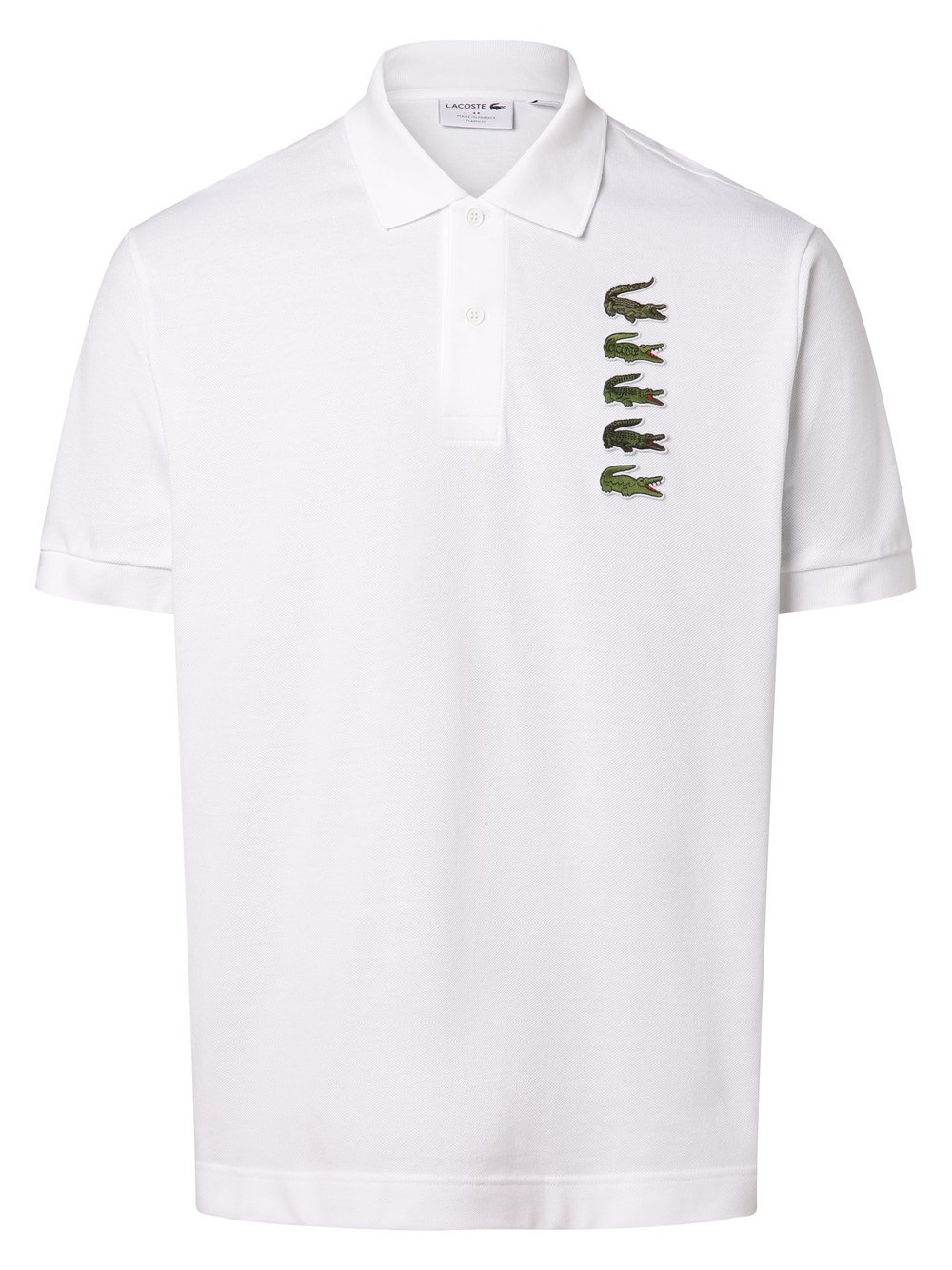 Lacoste Męska koszulka polo Mężczyźni Bawełna biały jednolity, XL
