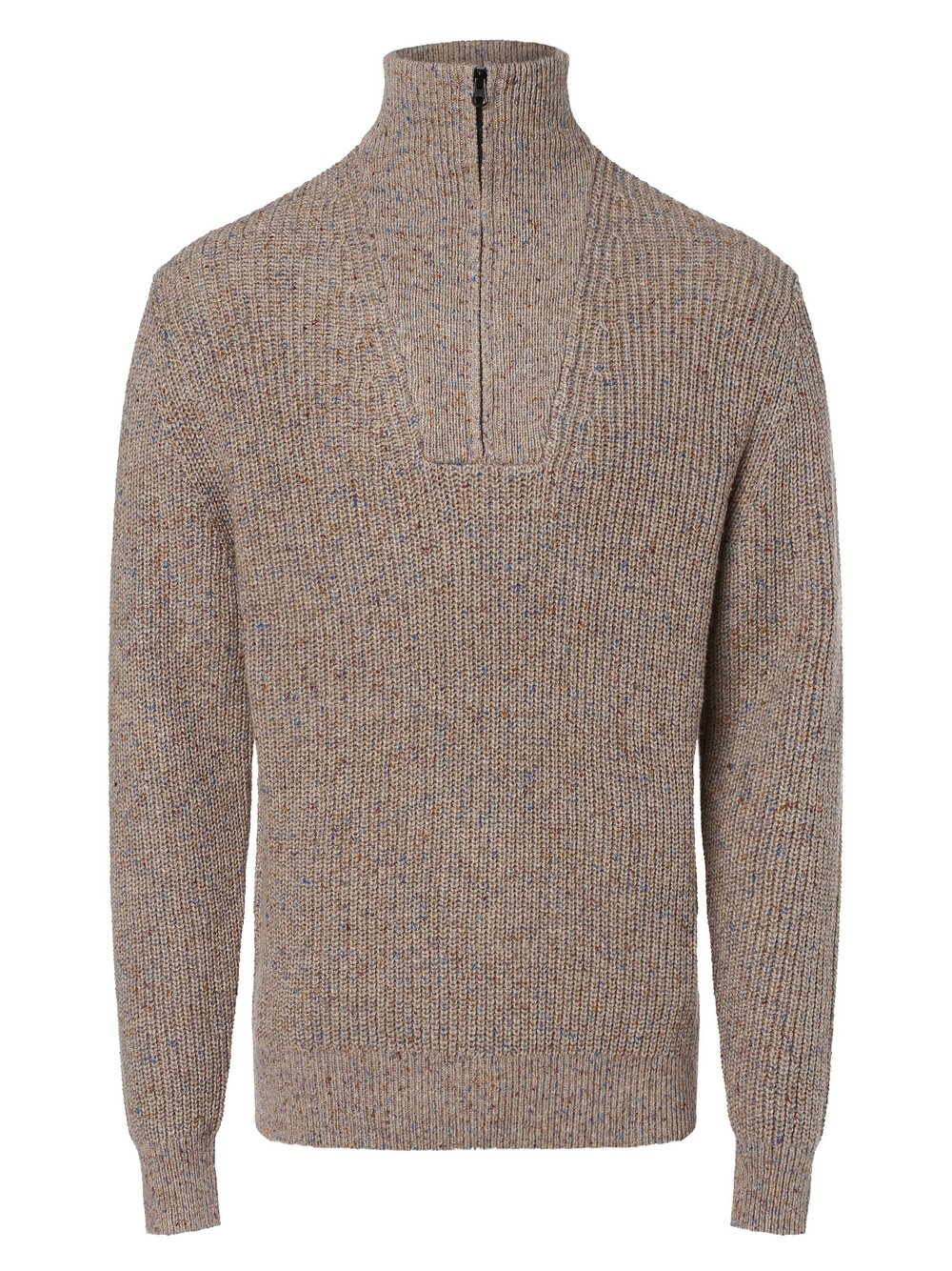 Finshley & Harding London Pullover Herren Baumwolle beige meliert, L