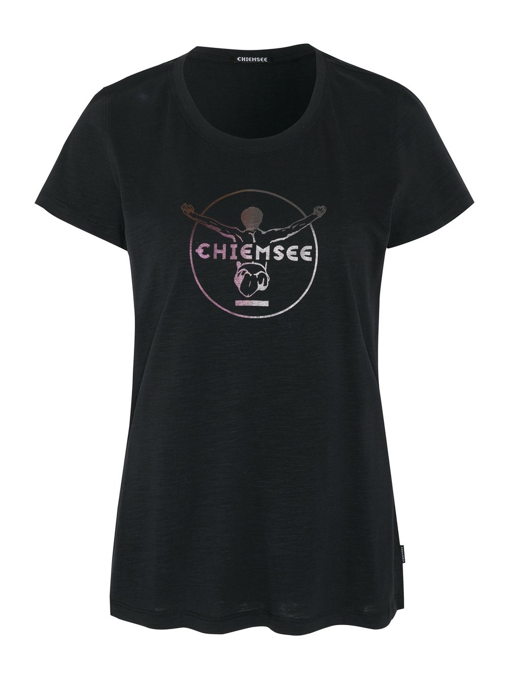 Chiemsee T-Shirt Damen Baumwolle schwarz bedruckt, XS