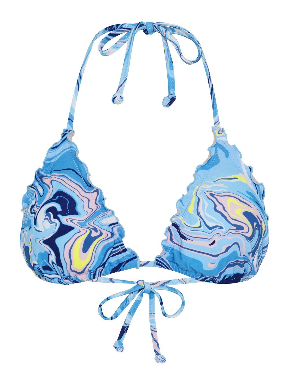 Chiemsee Gemustertes Triangel-Bikini-Top Damen Polyamid blau gemustert, 34A