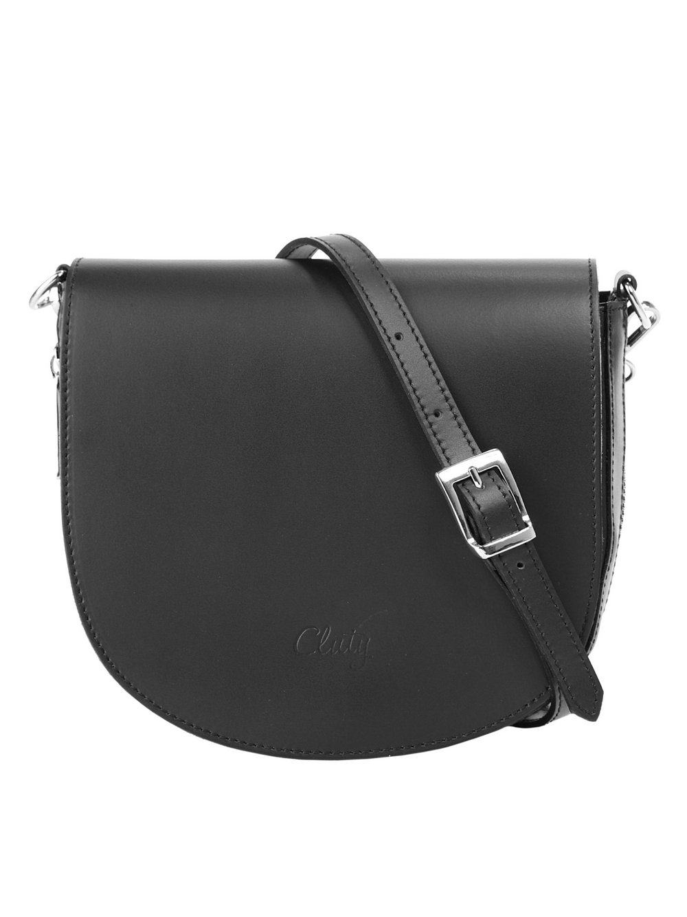 Thumbnail - Cluty Umhängetasche Damen Leder schwarz, ONE SIZE