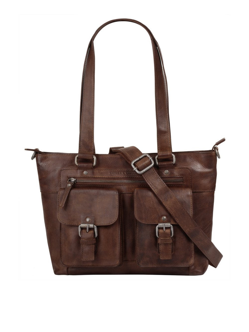 Thumbnail - Spikes & Sparrow Shopper Damen Leder braun, ONE SIZE