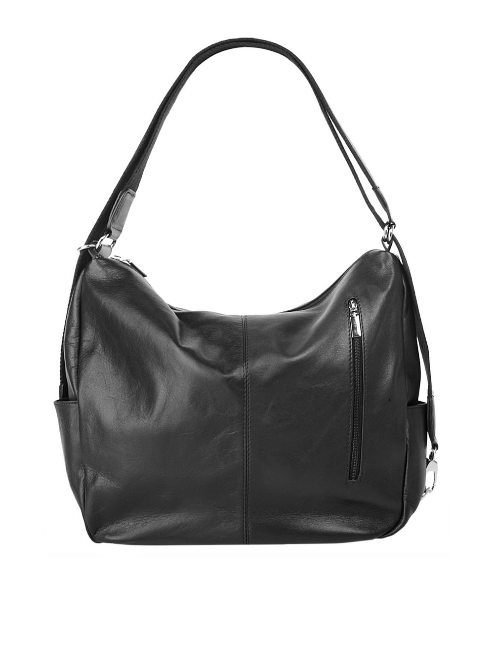 Cluty Rucksack-Shopper Damen Leder schwarz, ONE SIZE