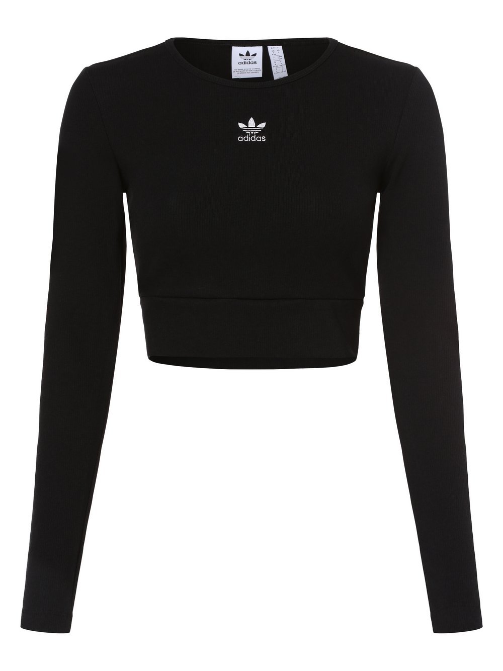 Obraz przedstawiający adidas Originals Damska koszulka z długim rękawem Kobiety Bawełna czarny jednolity, L