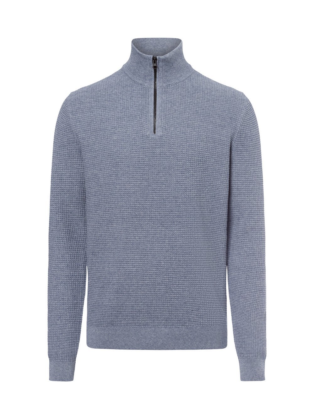 Nils Sundström Strickpullover Herren Baumwolle blau meliert, XXXL