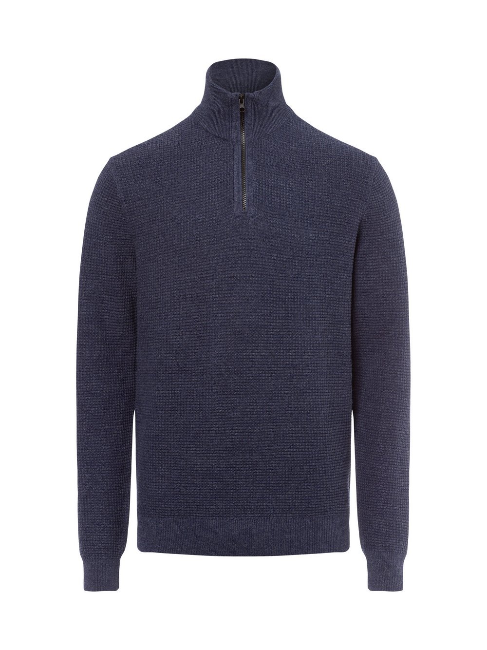 Nils Sundström Strickpullover Herren Baumwolle blau meliert, XXL