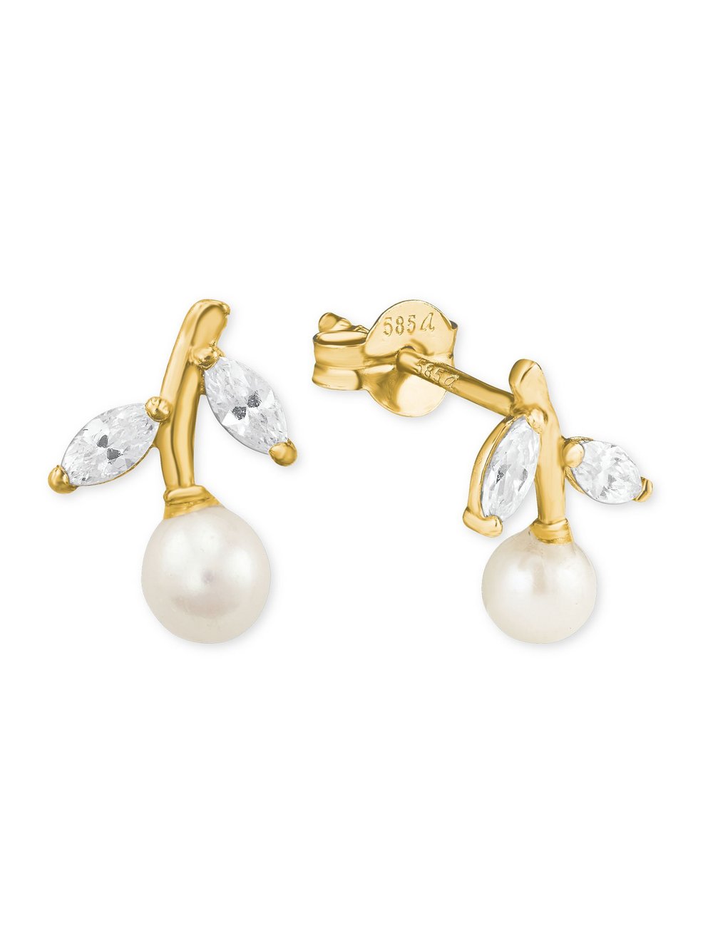 Thumbnail - amor Ohrstecker Damen Gelbgold gold, ONE SIZE