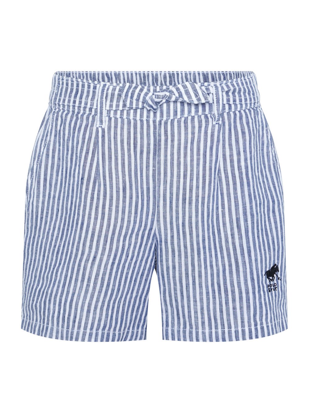 Polo Sylt Shorts Mädchen Leinen blau gestreift, 122