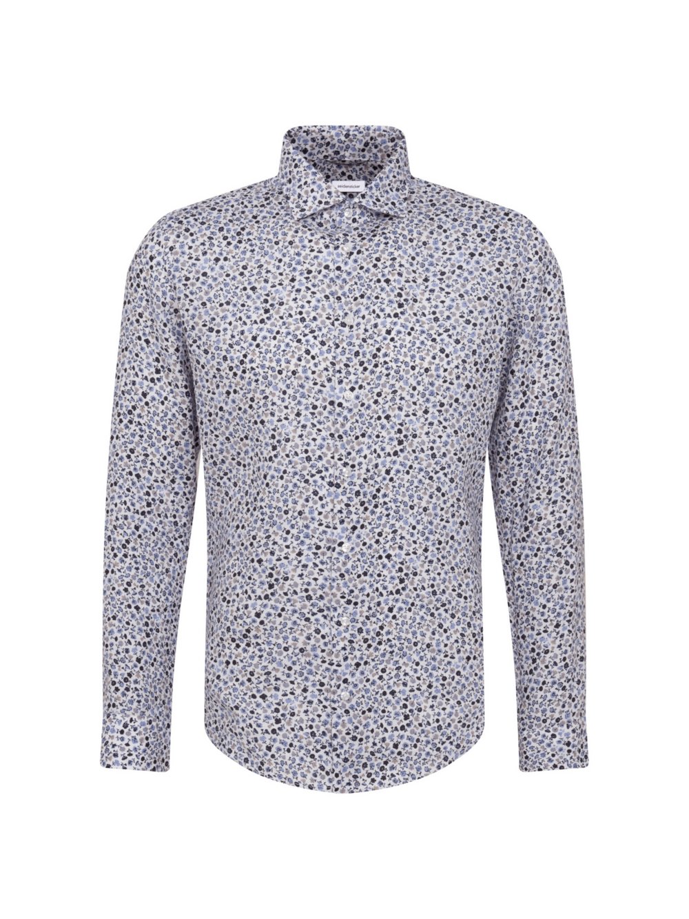 Seidensticker Business Hemd Herren Slim Fit Leinen beige gemustert, 39