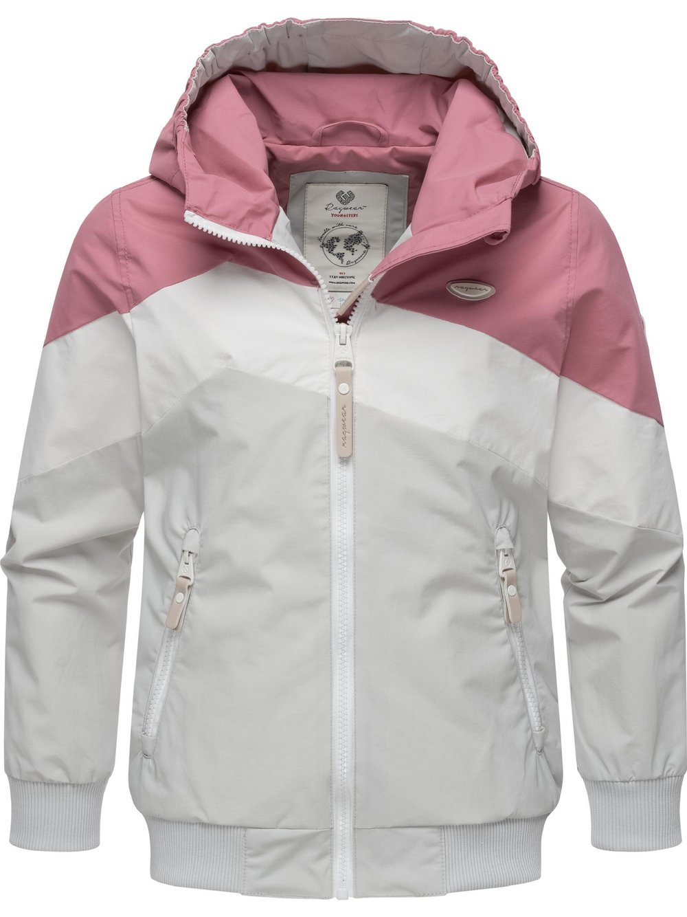 Ragwear Übergangsjacke Mädchen rosa gestreift, 128