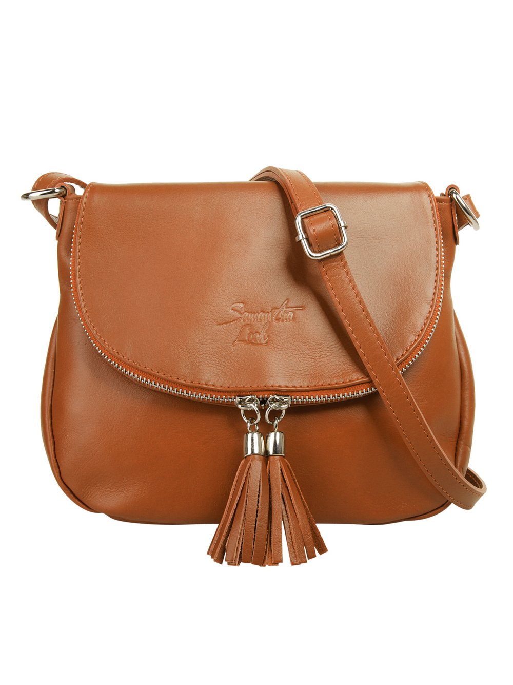 Thumbnail - Samantha Look Umhängetasche Damen Leder braun, ONE SIZE