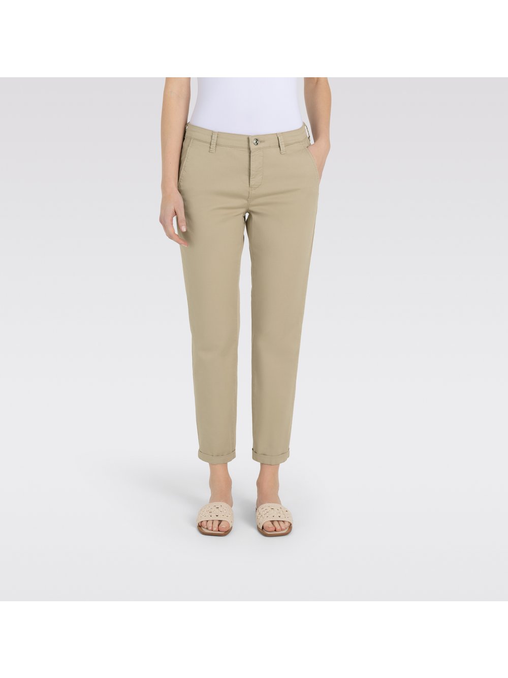 Thumbnail - MAC Hose Damen Baumwolle braun, 46