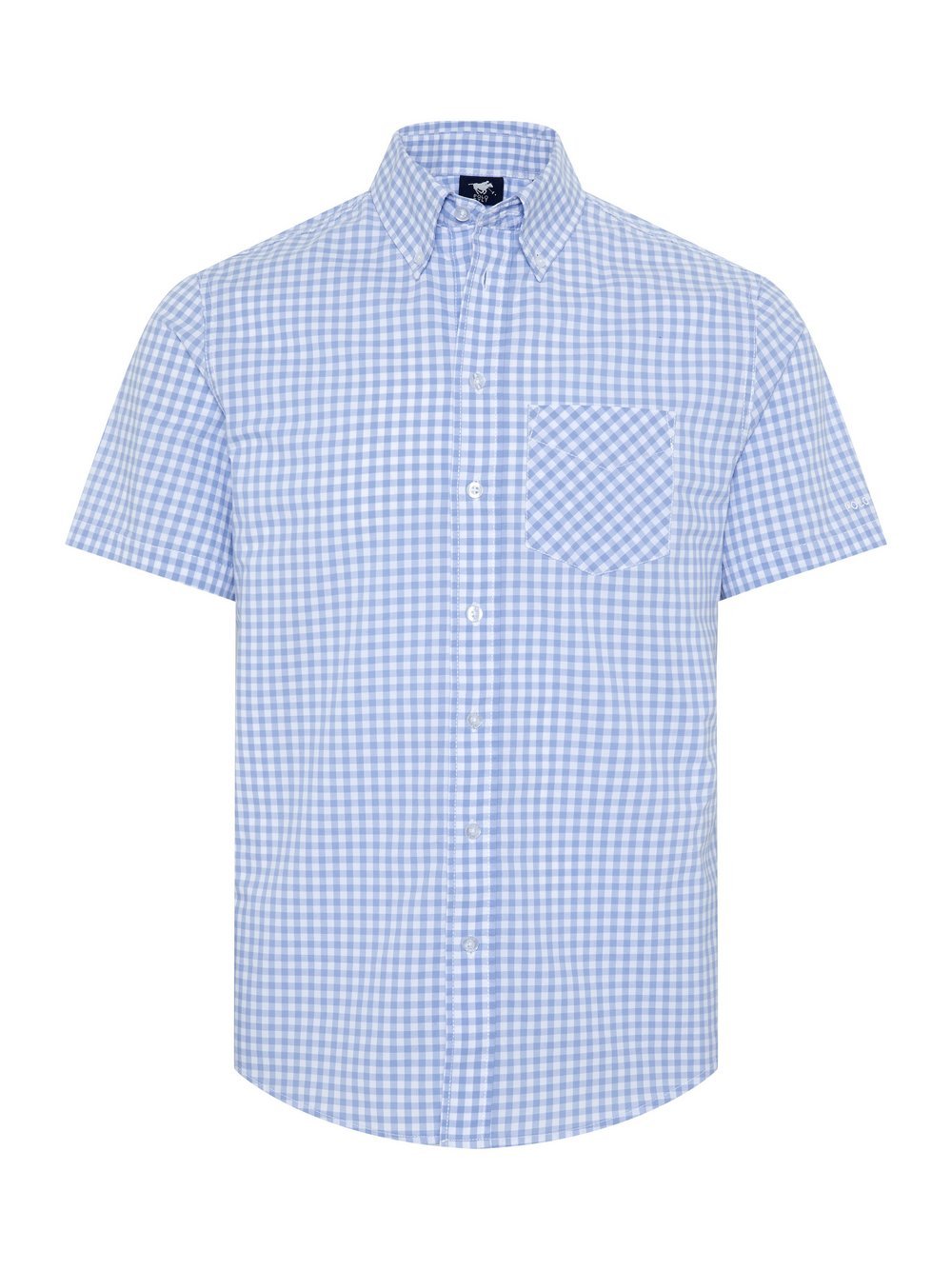 Polo Sylt Hemd Herren Regular Fit Baumwolle blau kariert, L