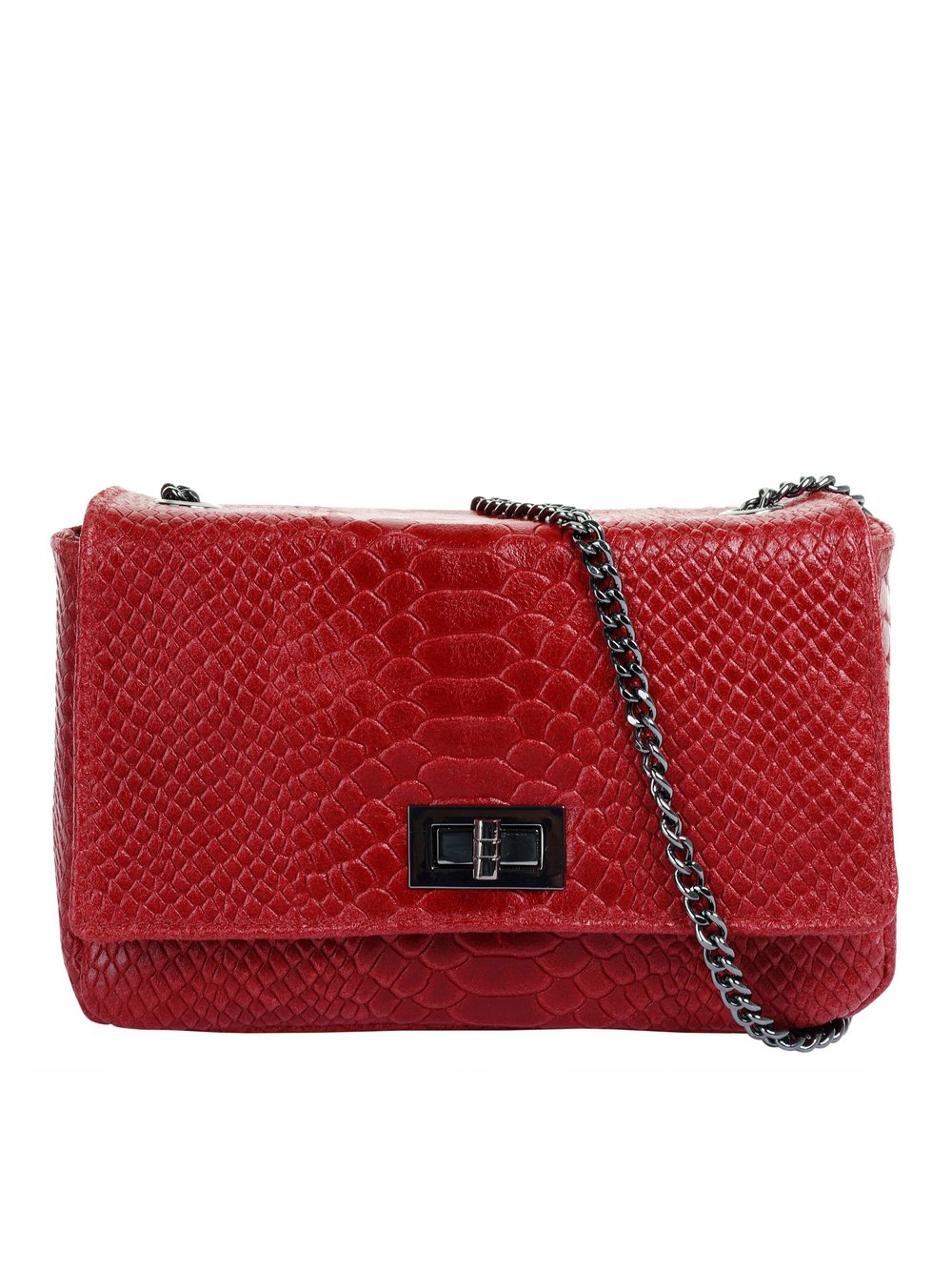 Thumbnail - Cluty Umhängetasche Damen Leder rot, ONE SIZE