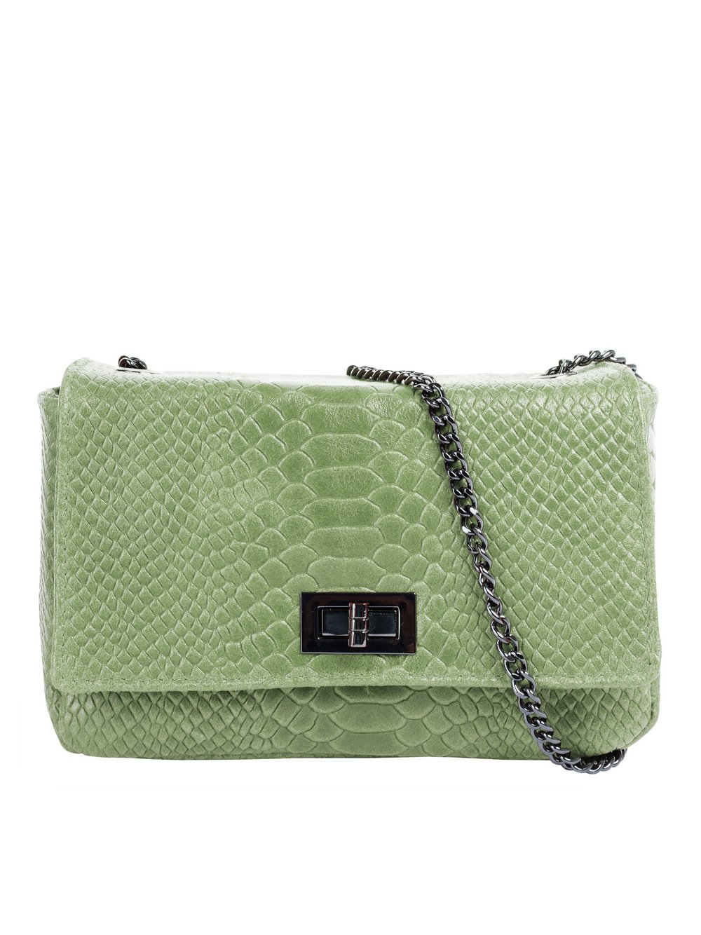 Thumbnail - Cluty Umhängetasche Damen Leder grün, ONE SIZE