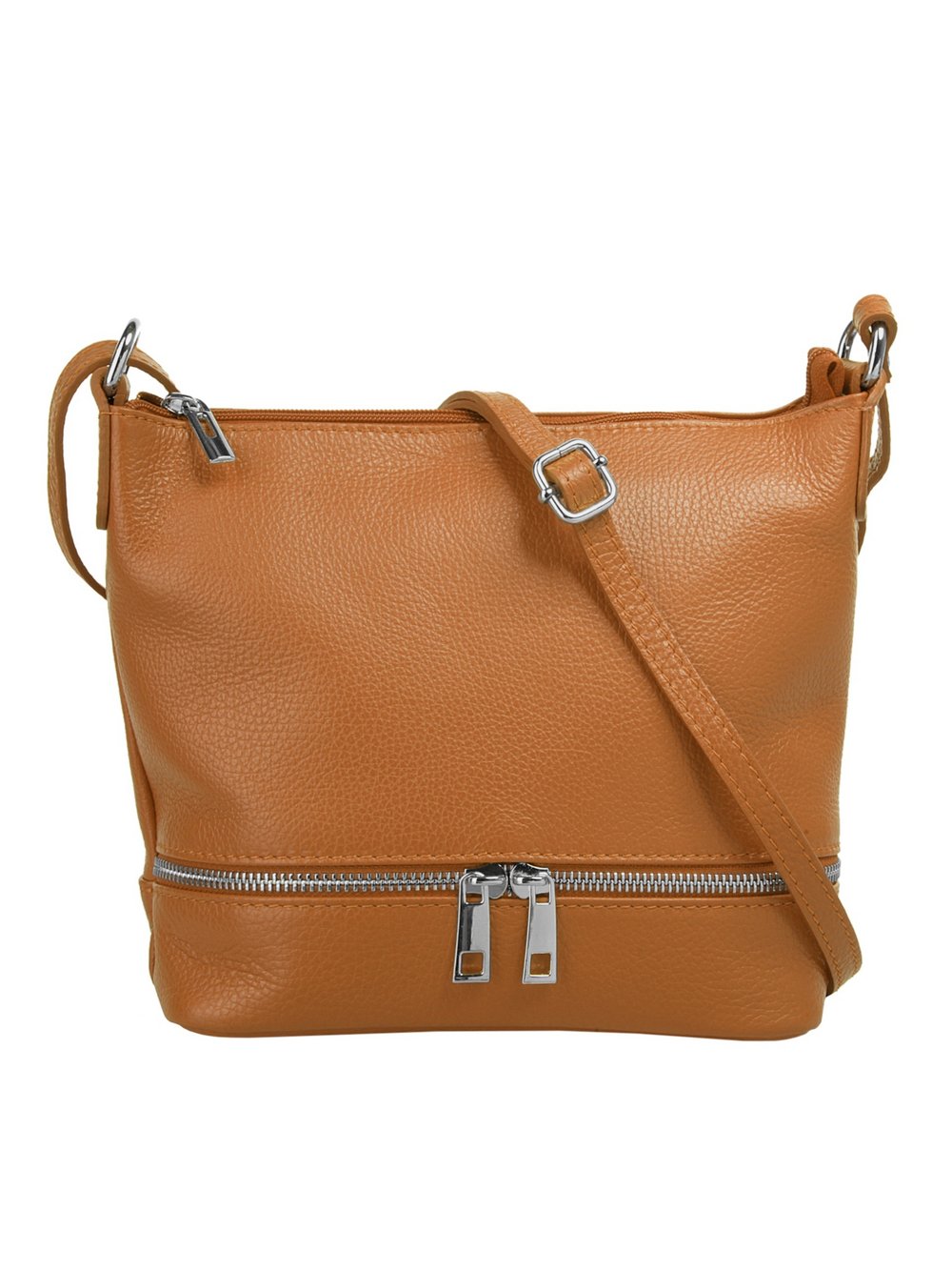 Thumbnail - Cluty Umhängetasche Damen Leder braun, ONE SIZE