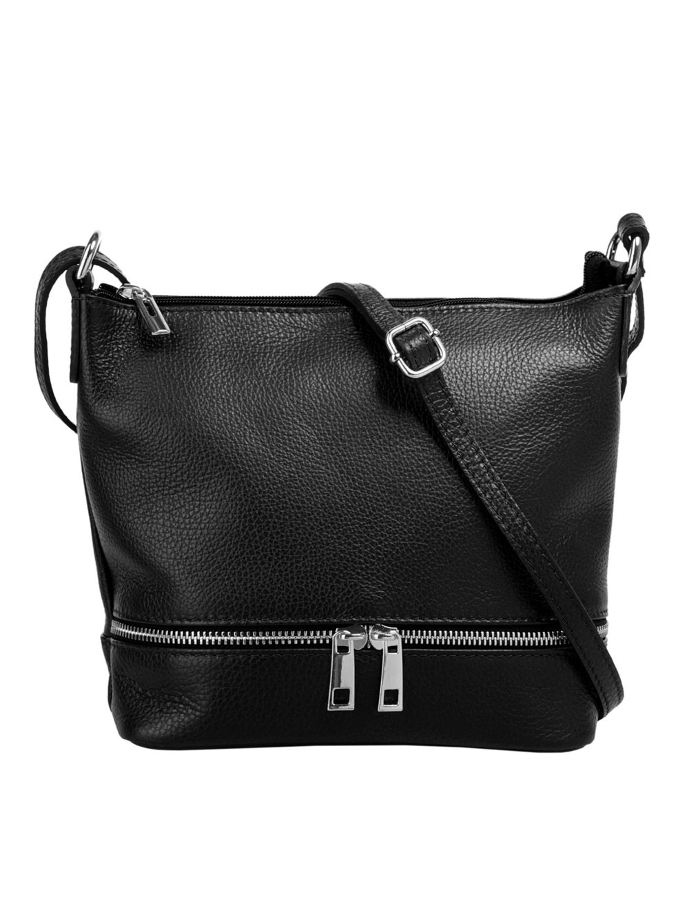 Thumbnail - Cluty Umhängetasche Damen Leder schwarz, ONE SIZE