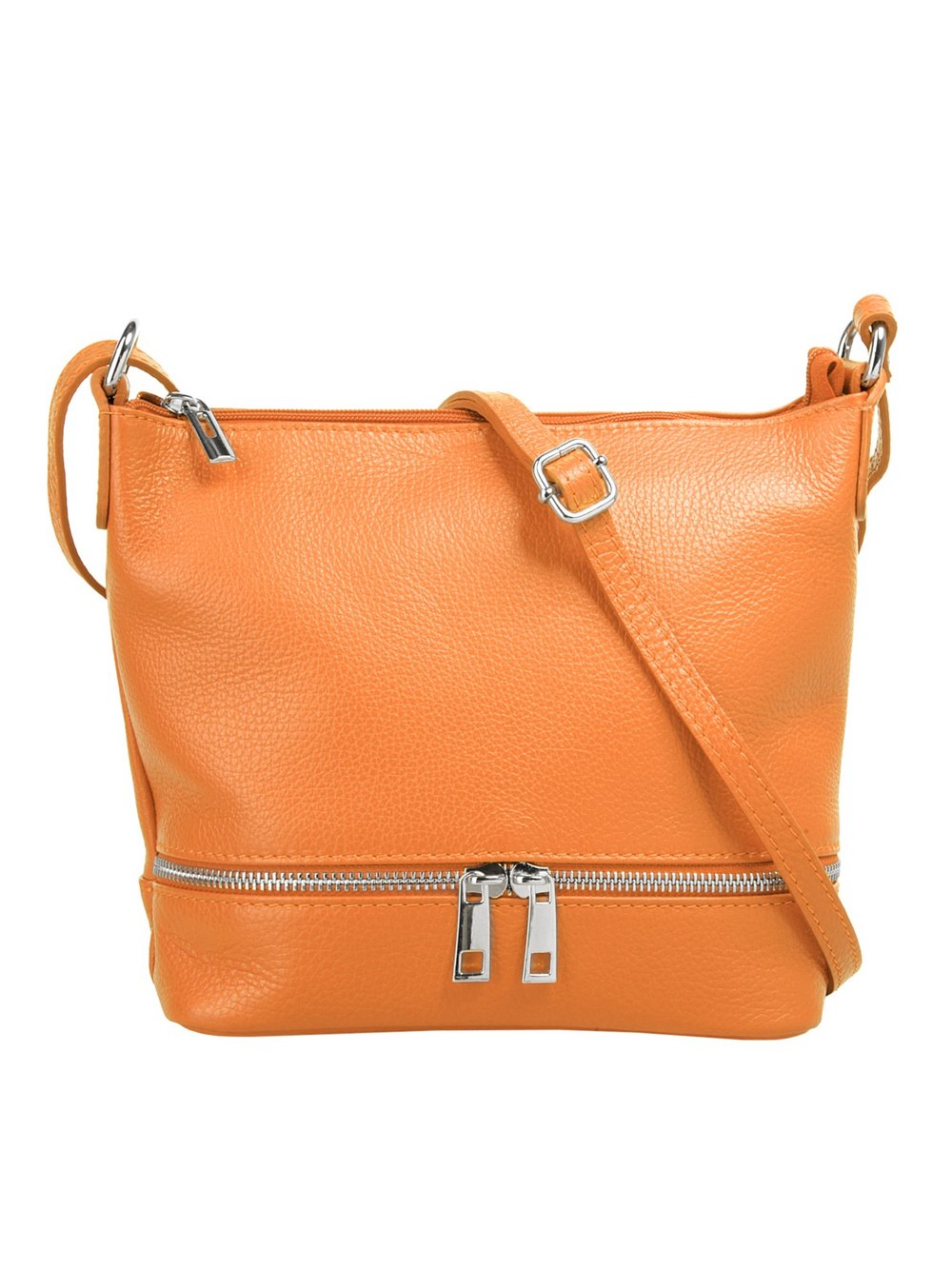 Thumbnail - Cluty Umhängetasche Damen Leder orange, ONE SIZE