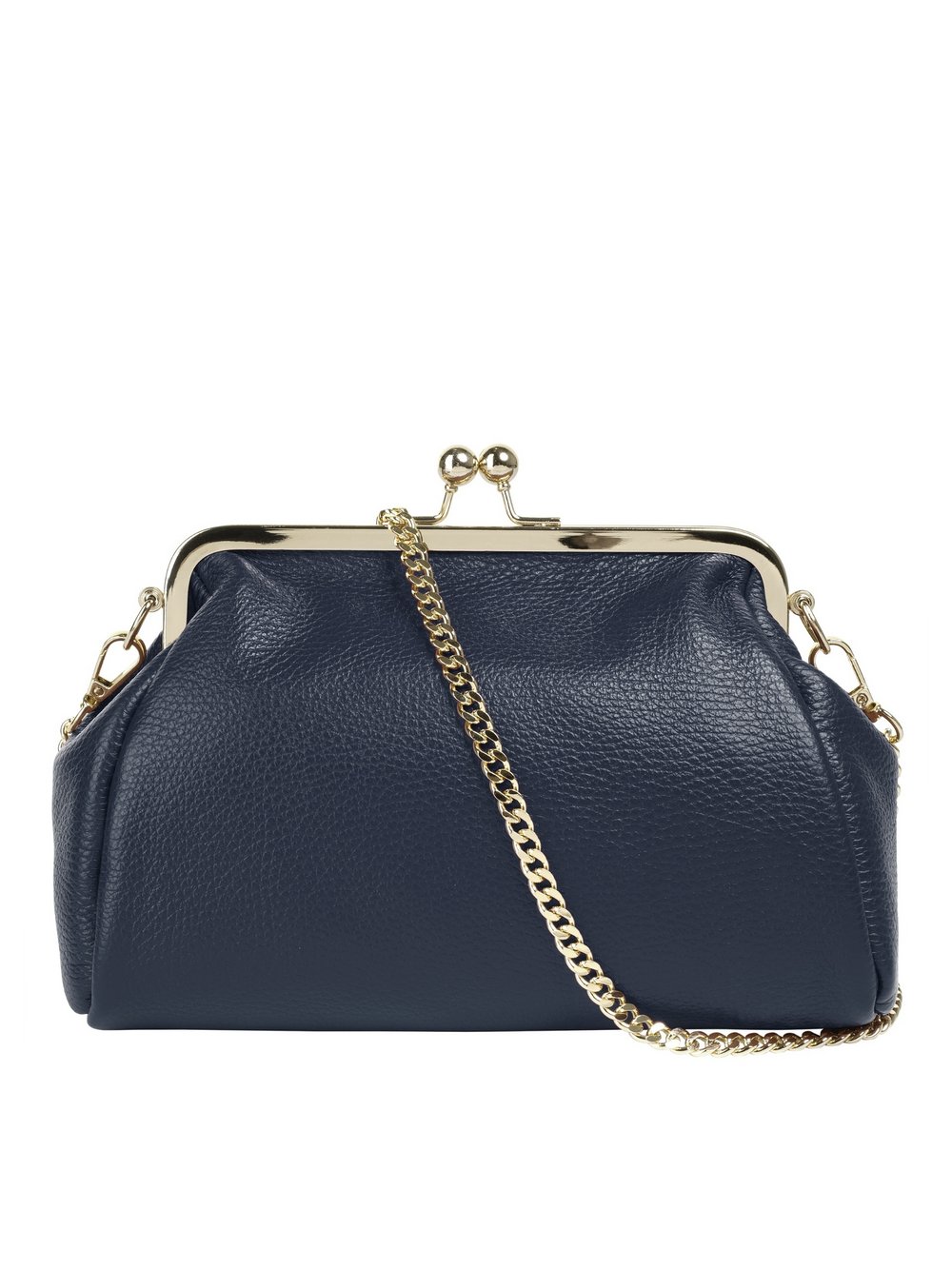 Thumbnail - Cluty Abendtasche Damen Leder blau, ONE SIZE