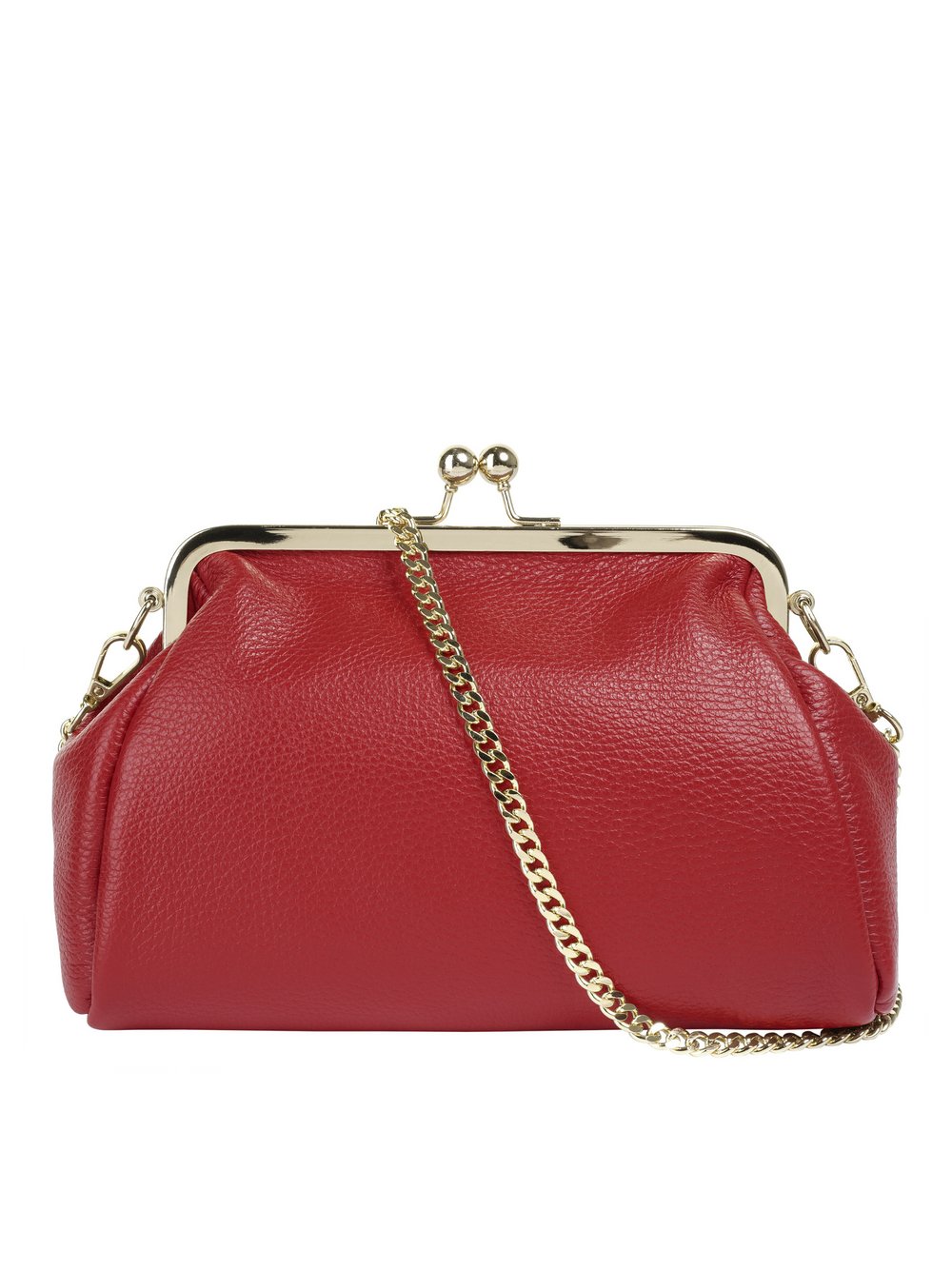Thumbnail - Cluty Abendtasche Damen Leder rot, ONE SIZE