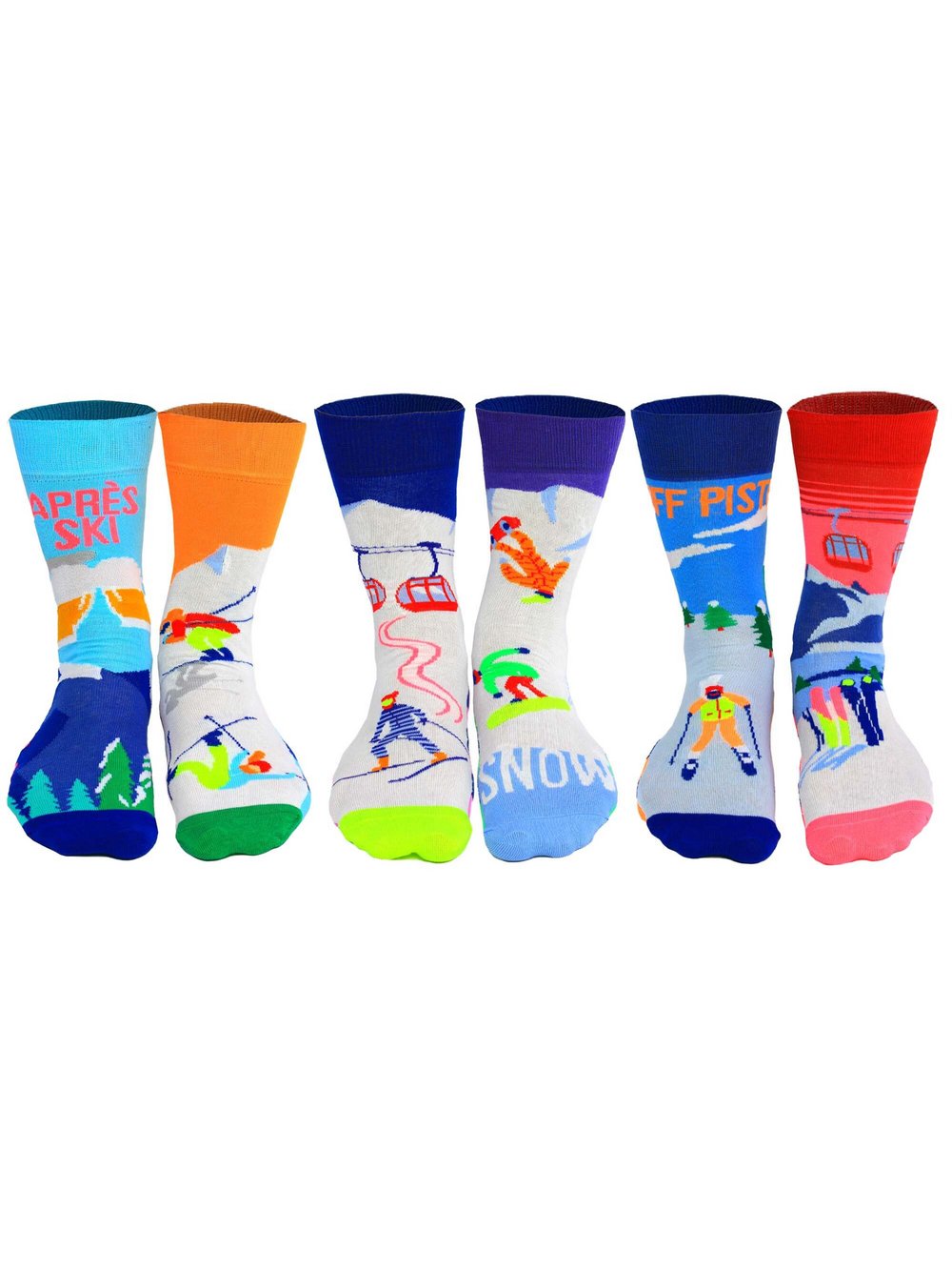 United Oddsocks Socken 3er Pack Herren Baumwolle mehrfarbig bedruckt, ONE SIZE