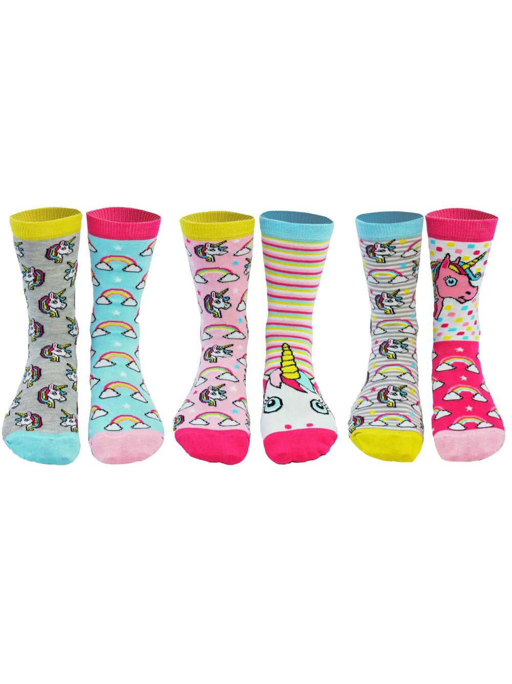 United Oddsocks Socken 3er Pack Damen Baumwolle mehrfarbig bedruckt, 37-41