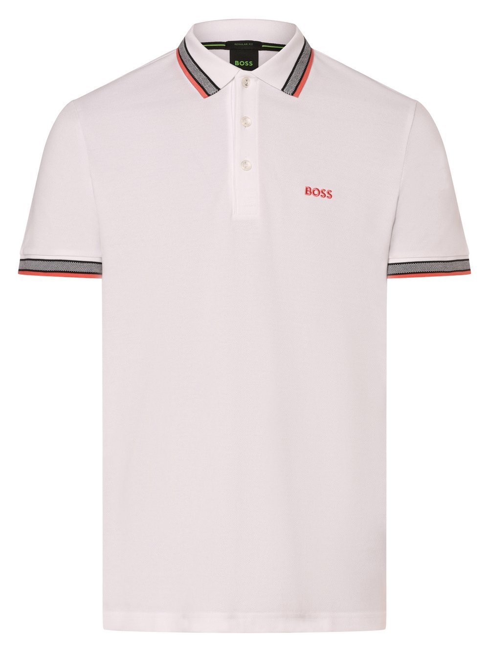 BOSS Green Poloshirt Herren Baumwolle weiß, L