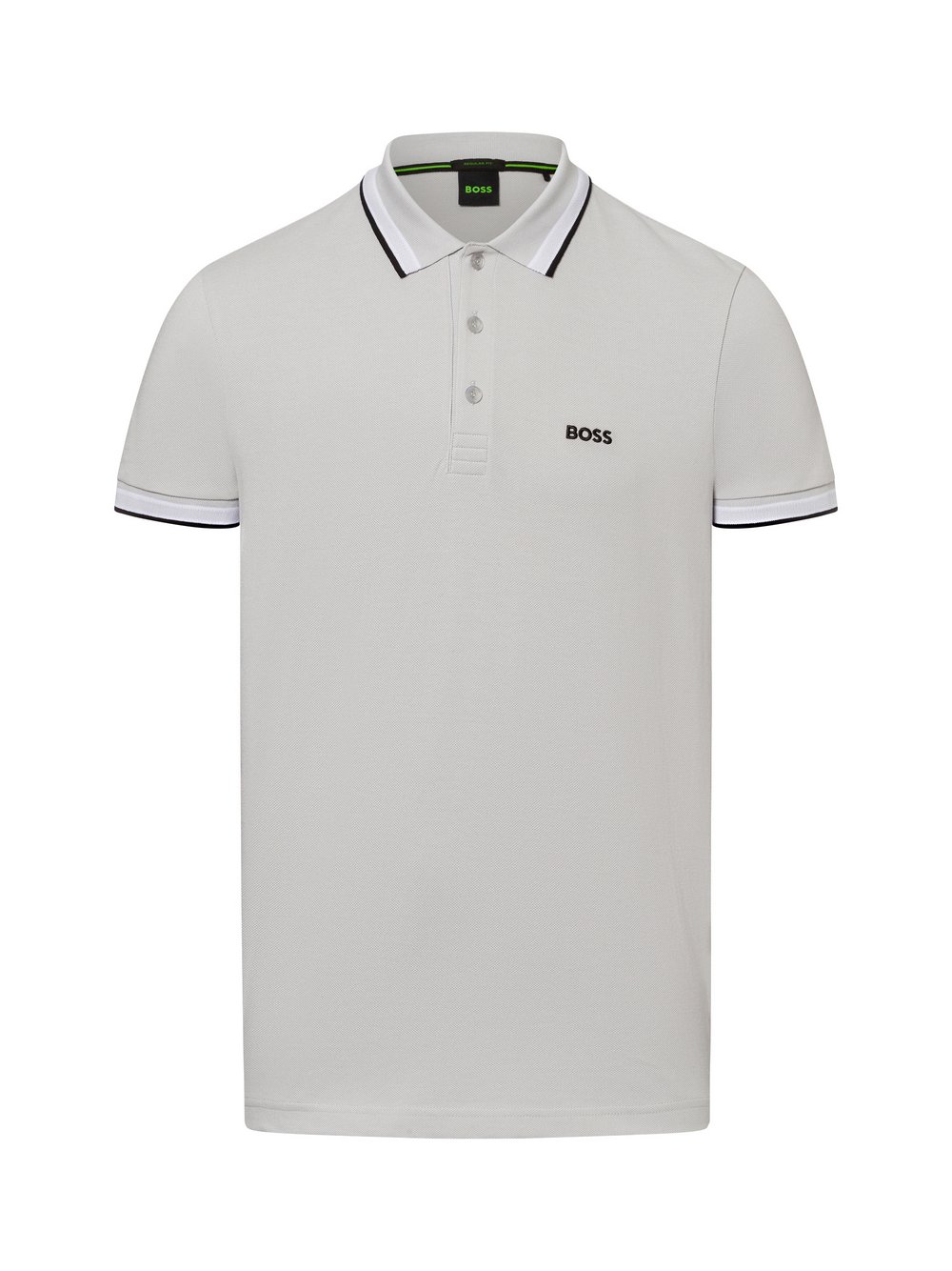 BOSS Green Poloshirt Herren Baumwolle grau, L