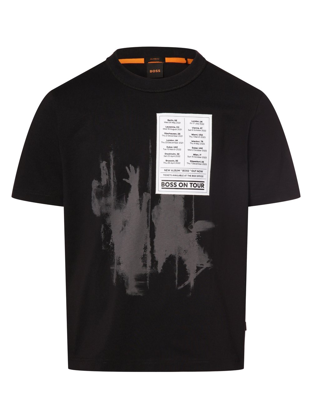 BOSS Orange T-Shirt Te_Patchwork Herren Baumwolle schwarz, S