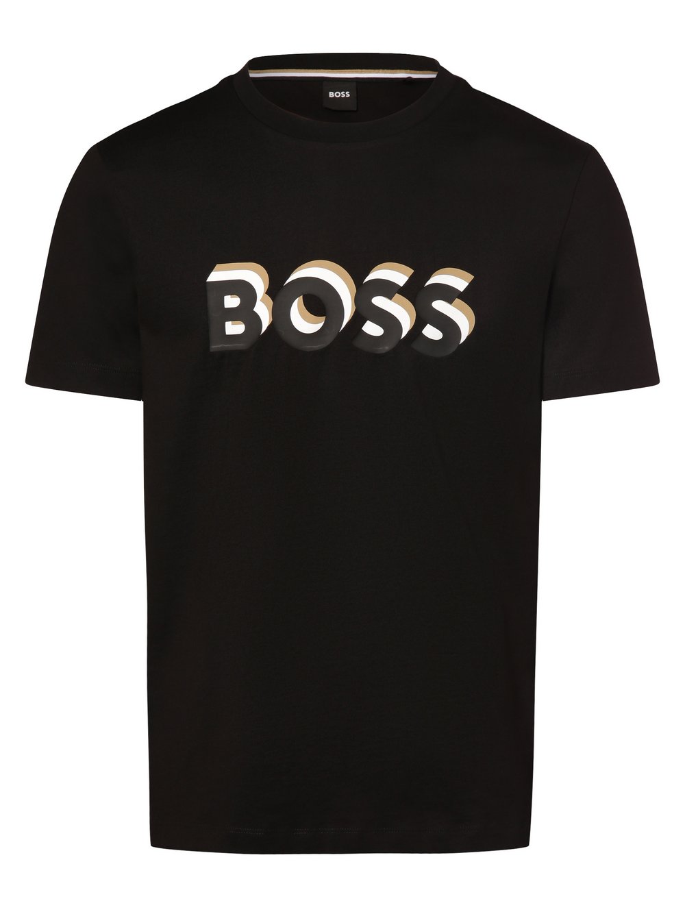 BOSS T-Shirt Herren Baumwolle schwarz bedruckt, XL